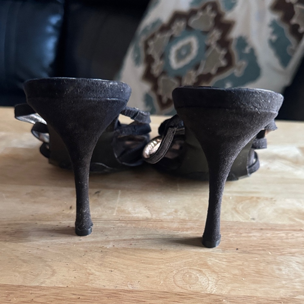 Kathy Van Zeeland Black Strappy Heels with Embellishments - Picture 3 of 3